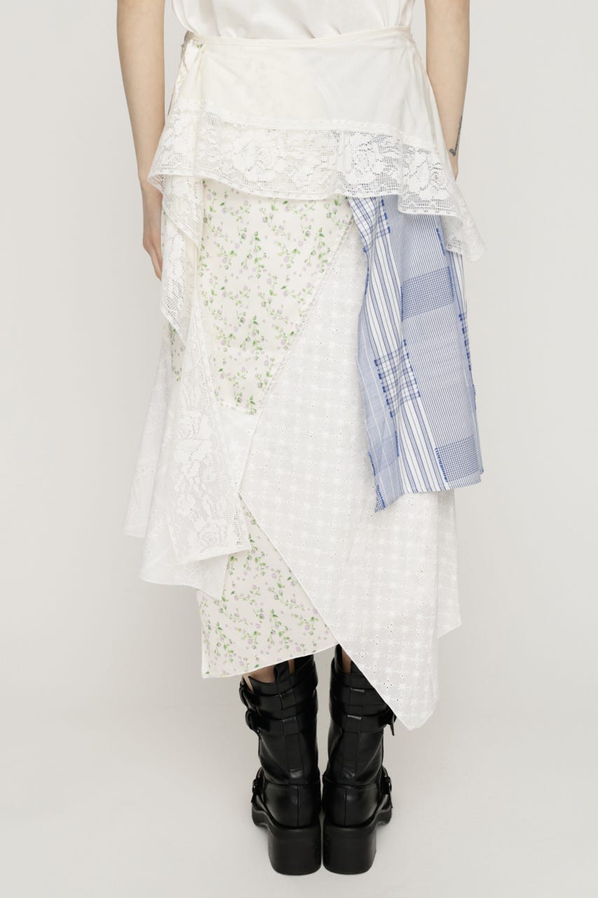 REMAKE COTTON LACE スカート M/WHT FREE