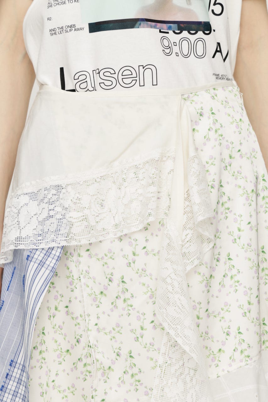 REMAKE COTTON LACE スカート M/WHT FREE