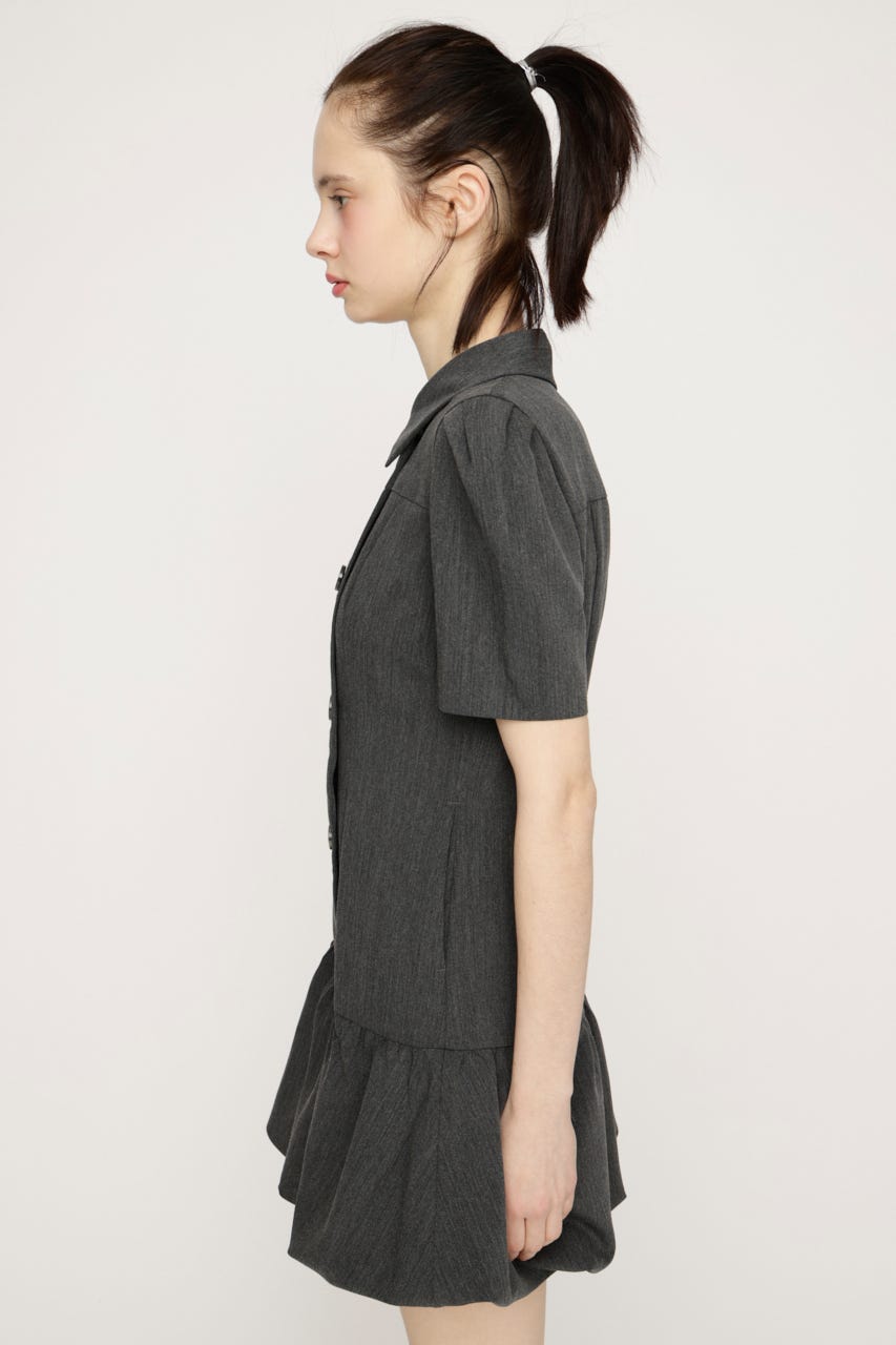 DOUBLE BUTTON BALLON ショートワンピース T.GRY 1