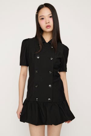 DOUBLE BUTTON BALLON ショートワンピース