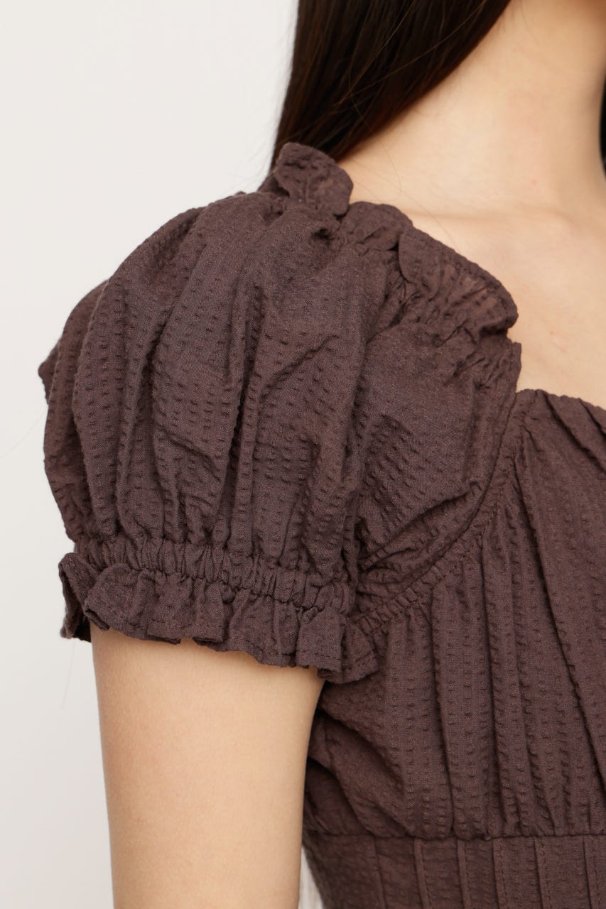 GATHER RIBBON ショートワンピース BRN 2