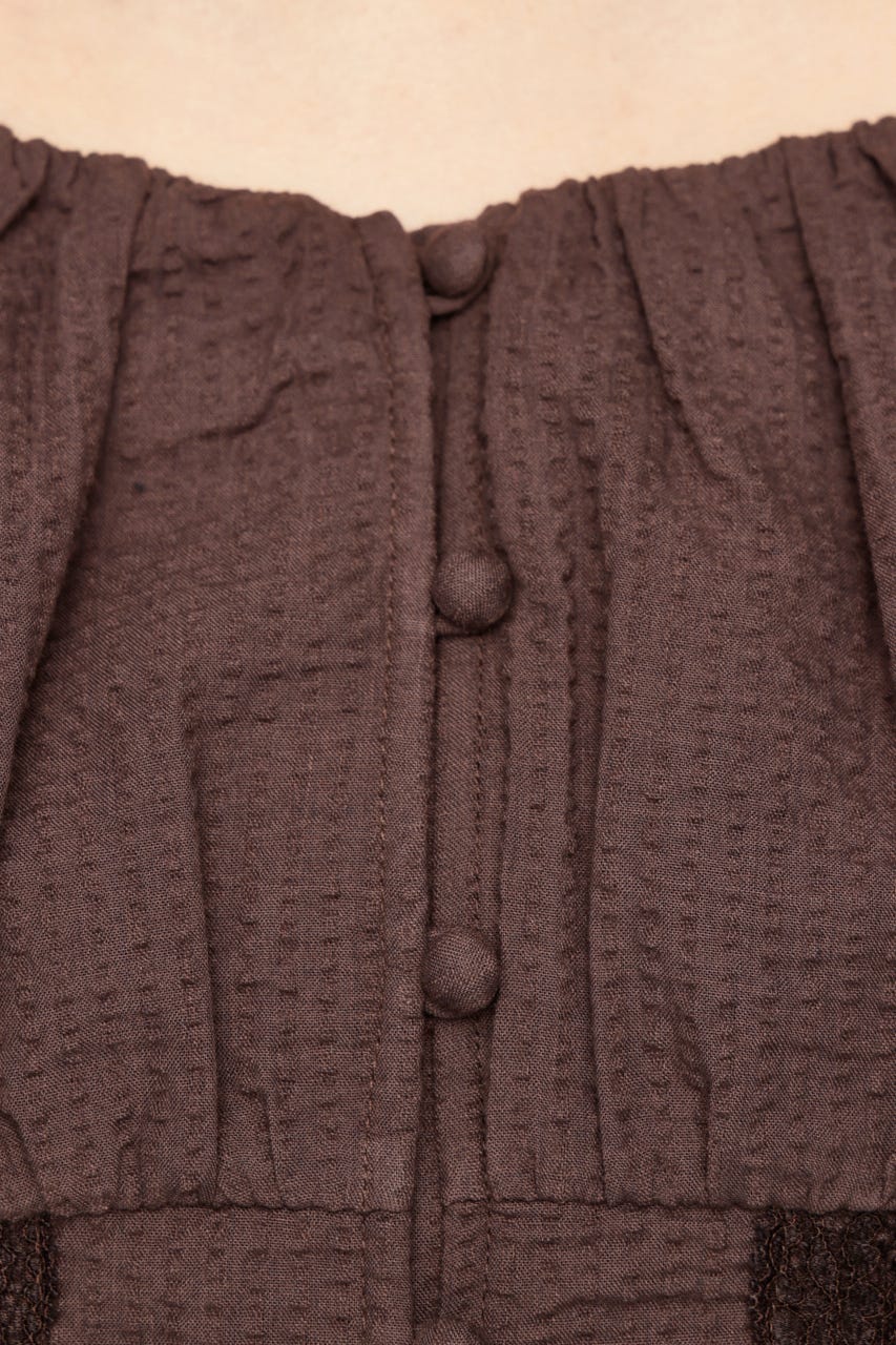 GATHER RIBBON ショートワンピース BRN 2