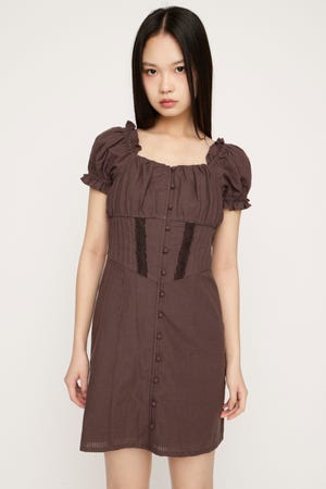 GATHER RIBBON ショートワンピース