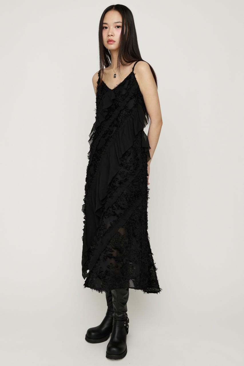 RANDOM FRILL CAMI ワンピース BLK 2