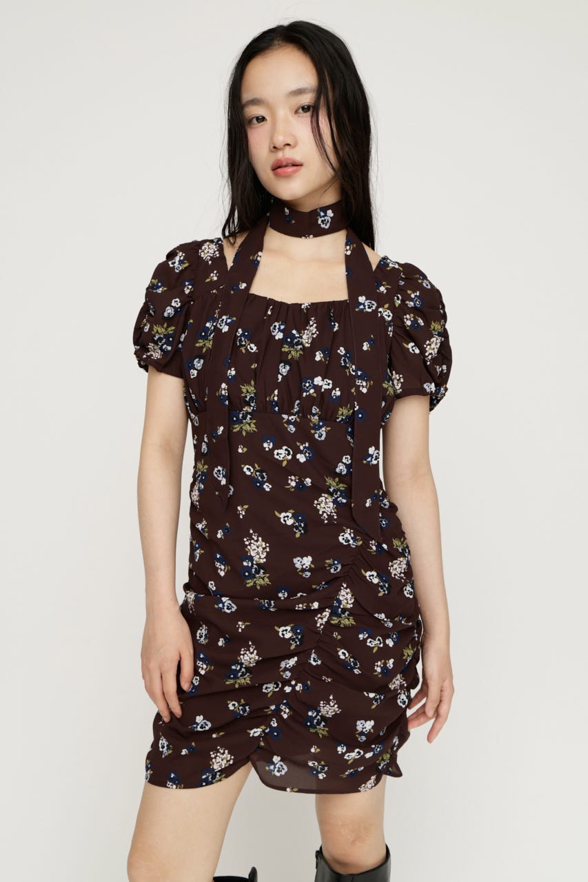 VINTAGE FLOWER ショートワンピース M/BRN 2