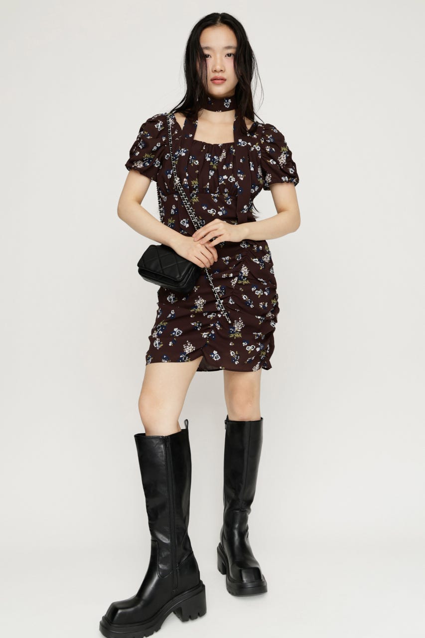 VINTAGE FLOWER ショートワンピース M/BRN 2