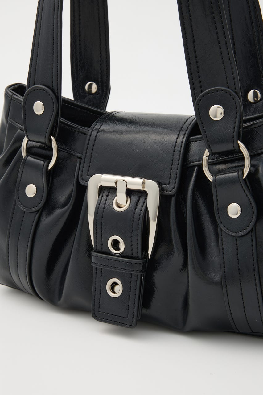 BELT GATHER HAND バッグ BLK FREE