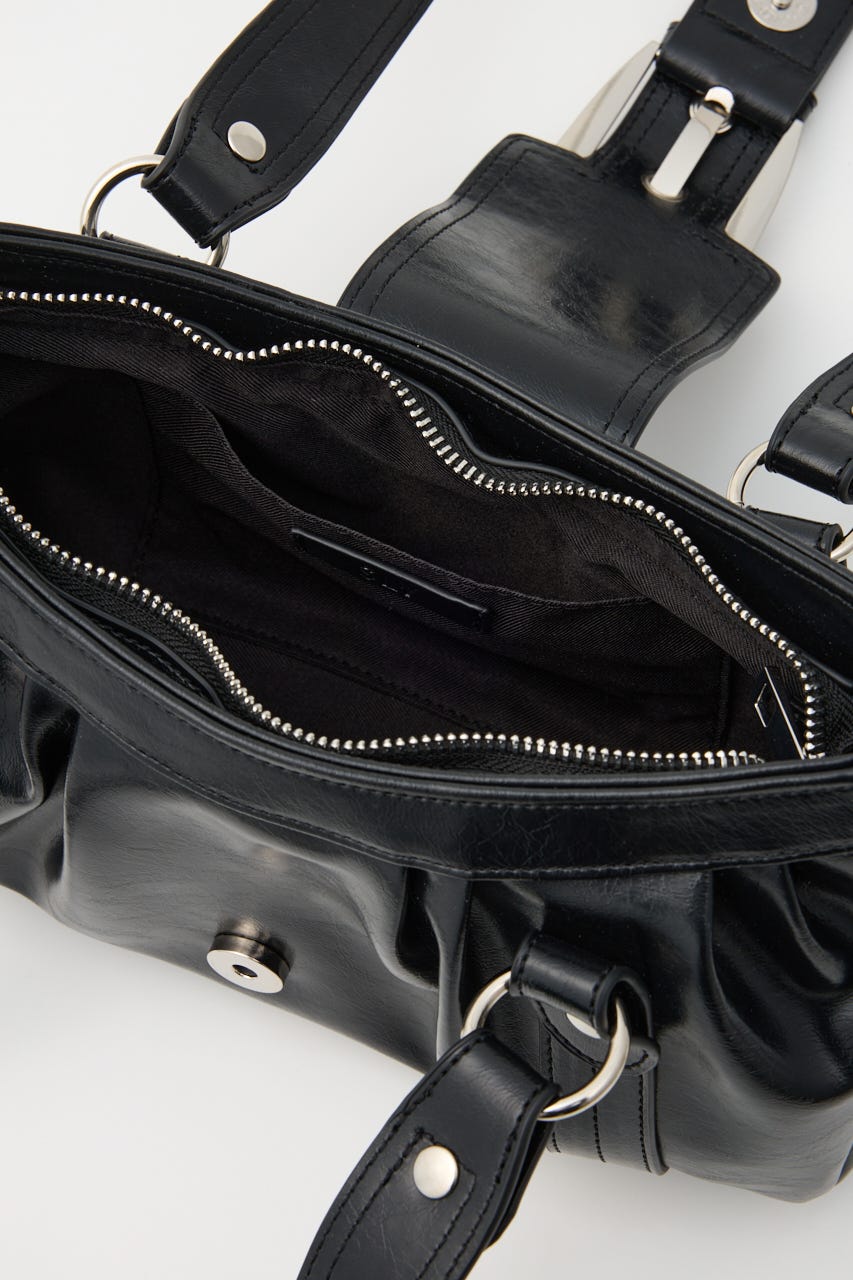 BELT GATHER HAND バッグ BLK FREE