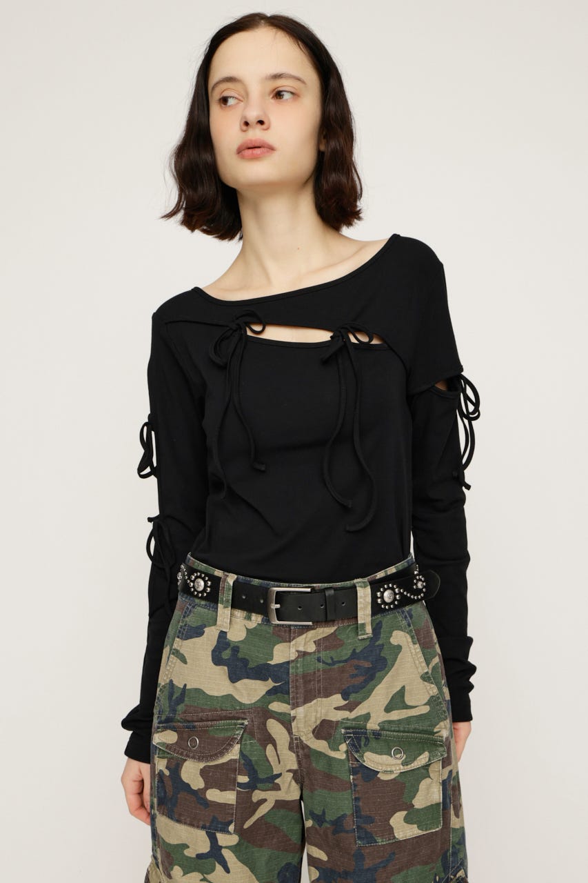 F／LEATHER STUDS ベルト BLK FREE