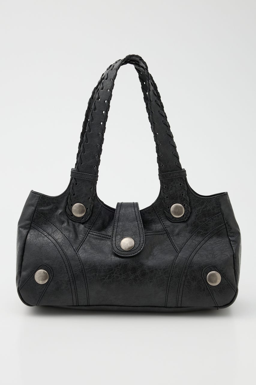 F／LEATHER STUDS バッグ BLK FREE