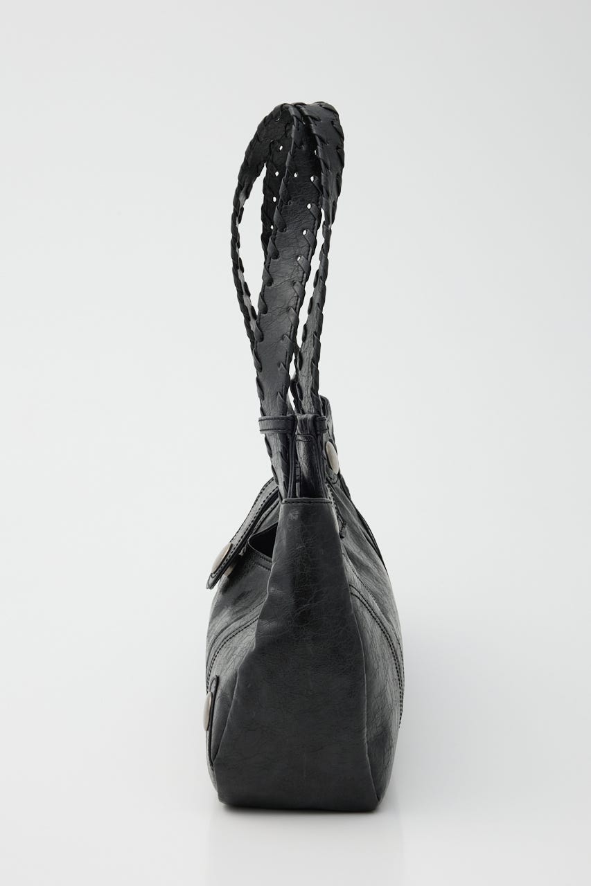 F／LEATHER STUDS バッグ BLK FREE