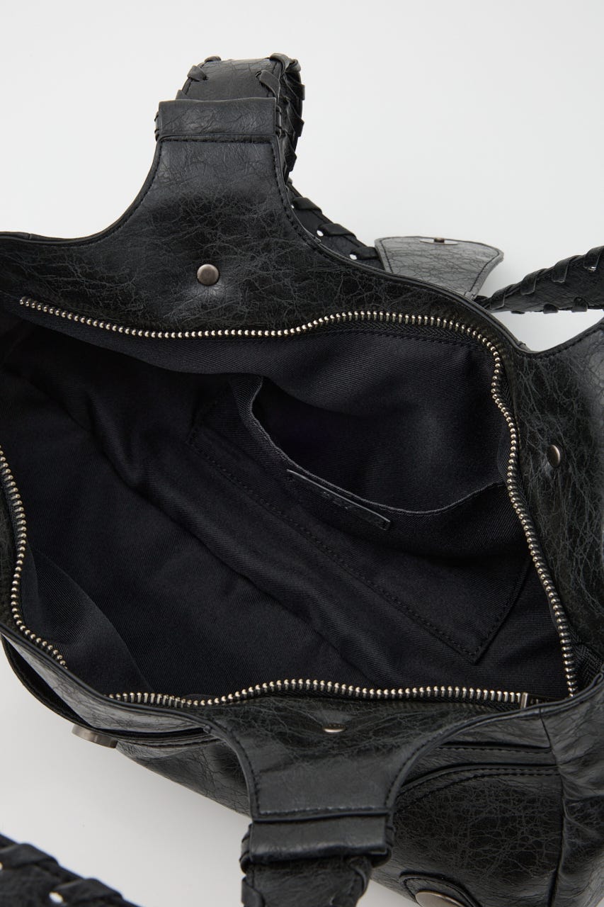 F／LEATHER STUDS バッグ BLK FREE