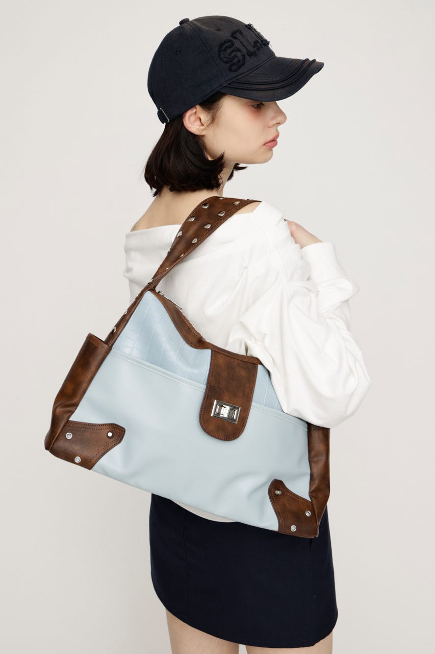 STUDS HORIZONTAL バッグ M/BLU FREE
