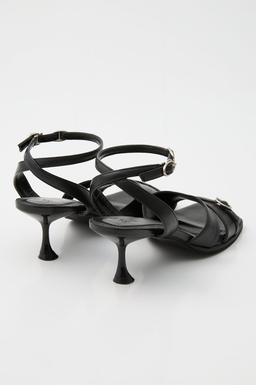【1BUY5％OFF】THIN BELT HOLE サンダル BLK M