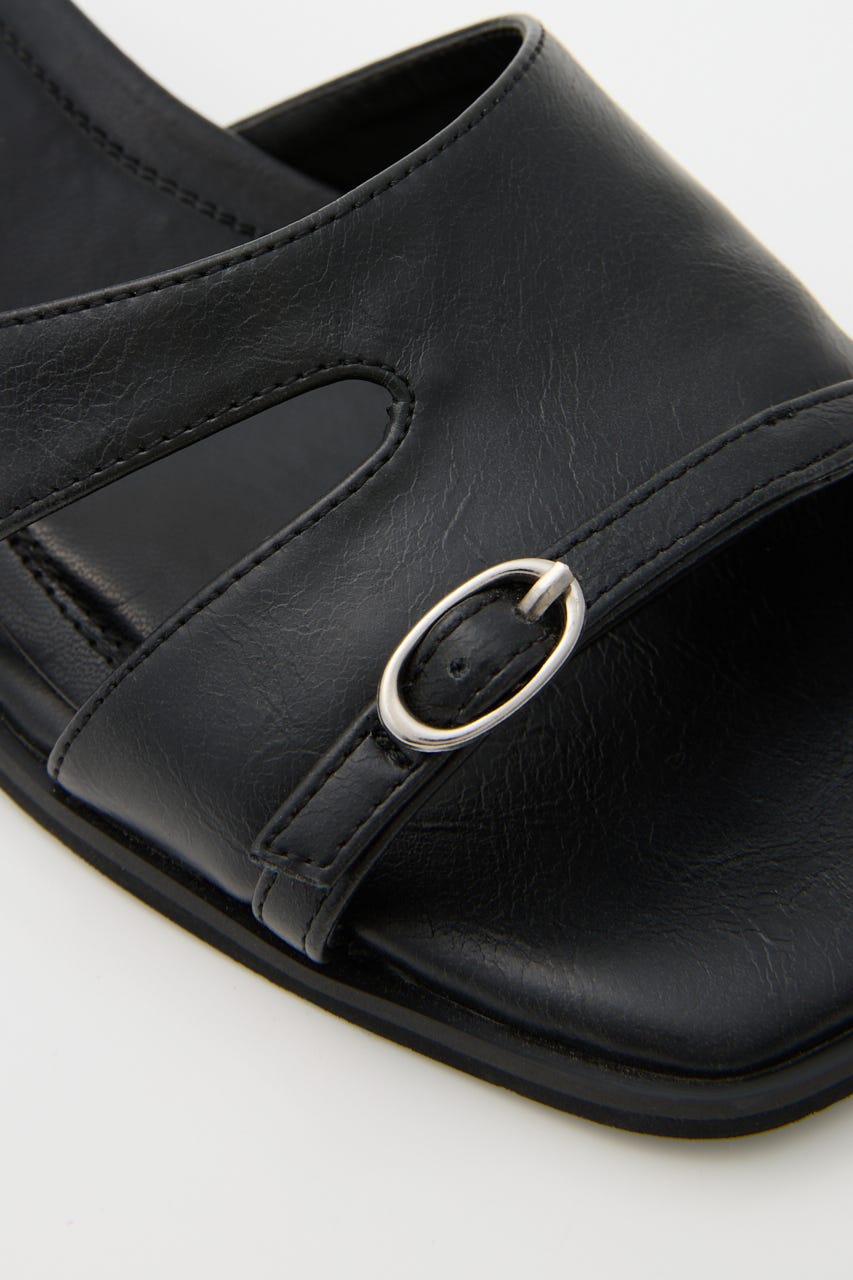 【1BUY5％OFF】THIN BELT HOLE サンダル BLK M