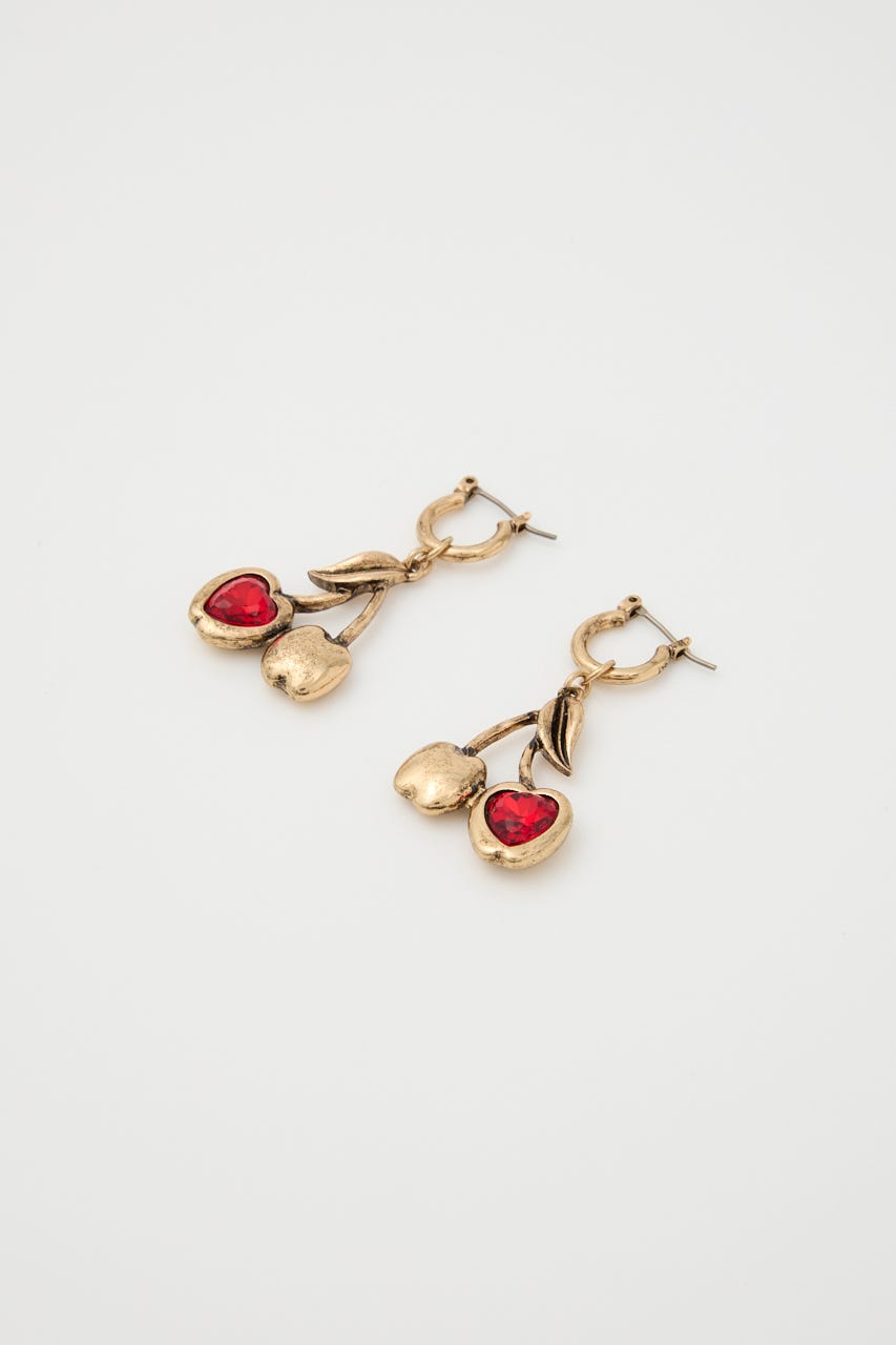 CHERRY P／EARRINGS GLD FREE