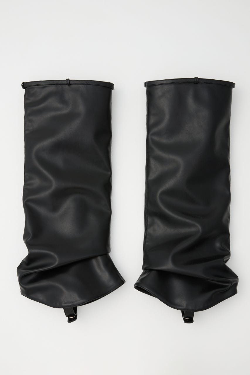 【1BUY5％OFF】F／LEATHER LEG COVER BLK FREE