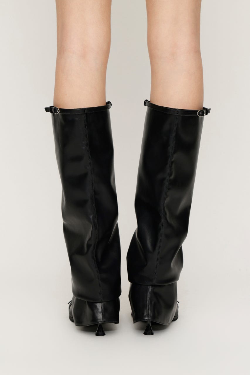 【1BUY5％OFF】F／LEATHER LEG COVER BLK FREE