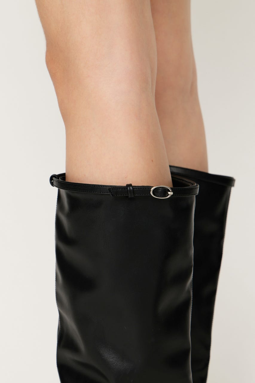 【1BUY5％OFF】F／LEATHER LEG COVER BLK FREE