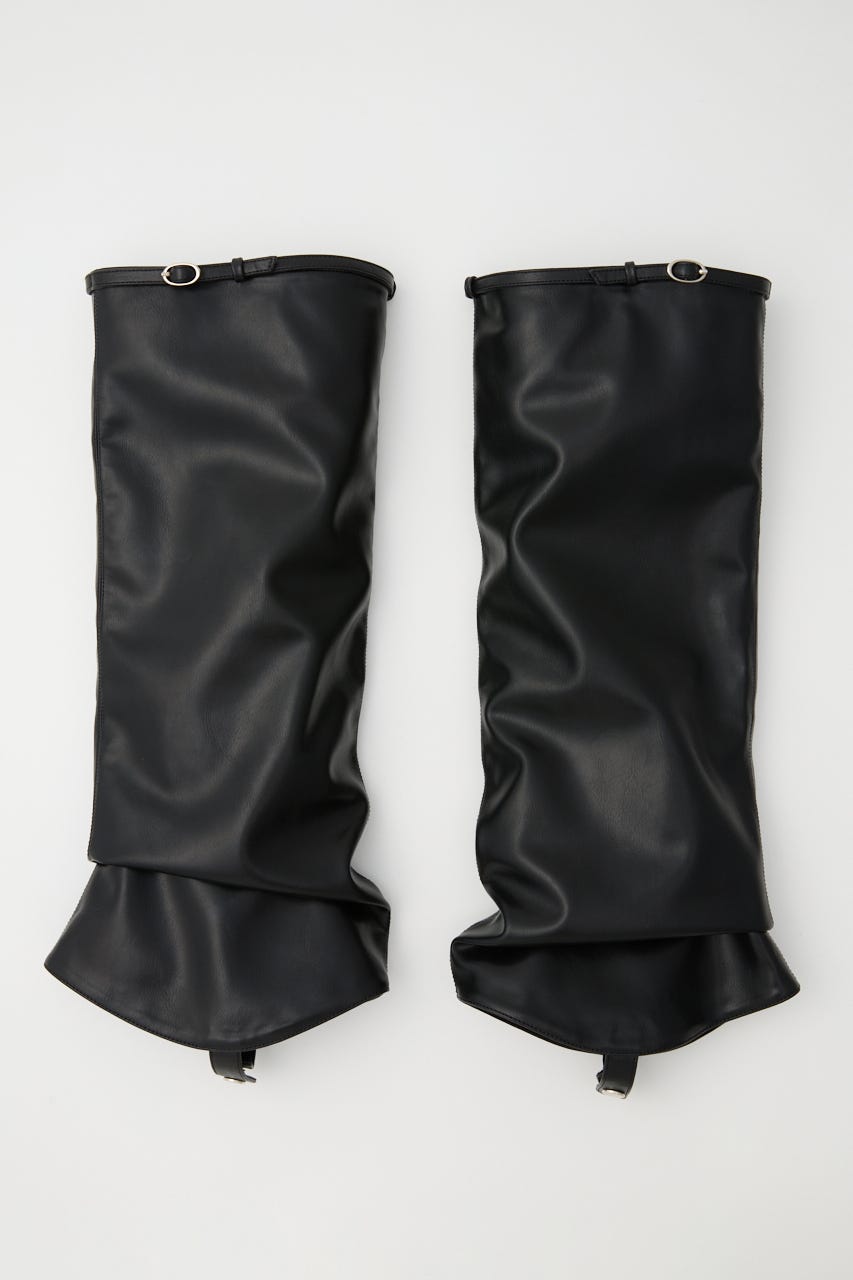 【1BUY5％OFF】F／LEATHER LEG COVER BLK FREE