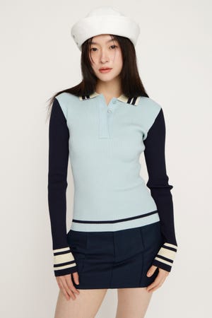 BICOLOR KNIT トップス