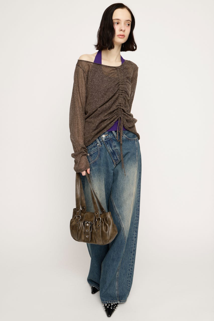 SHEER KNIT トップス BRN FREE