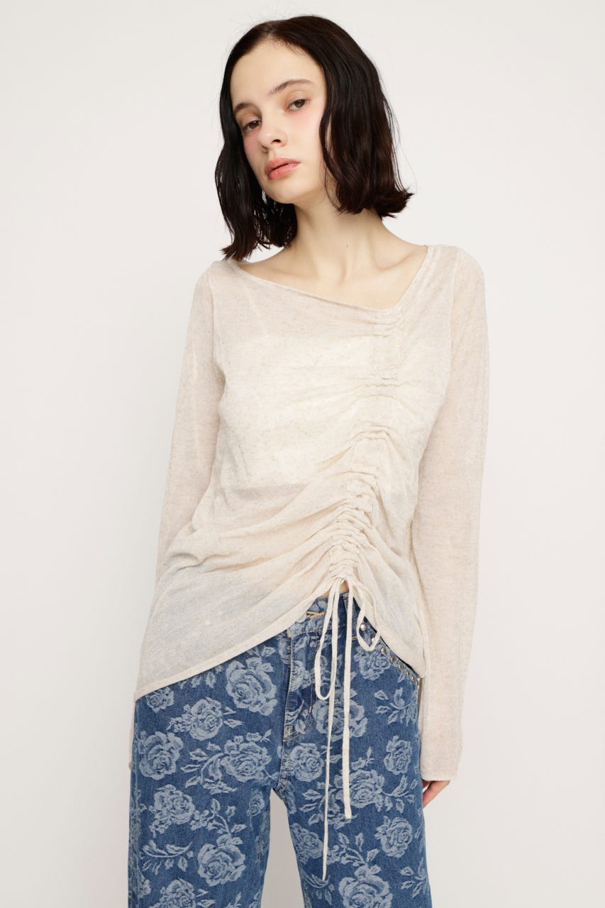 SHEER KNIT トップス IVOY FREE