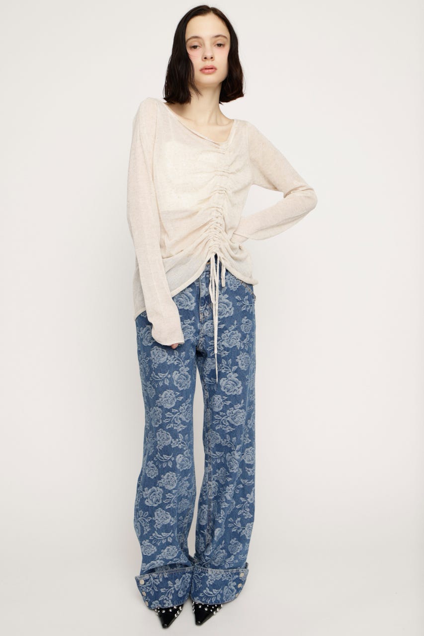 SHEER KNIT トップス IVOY FREE