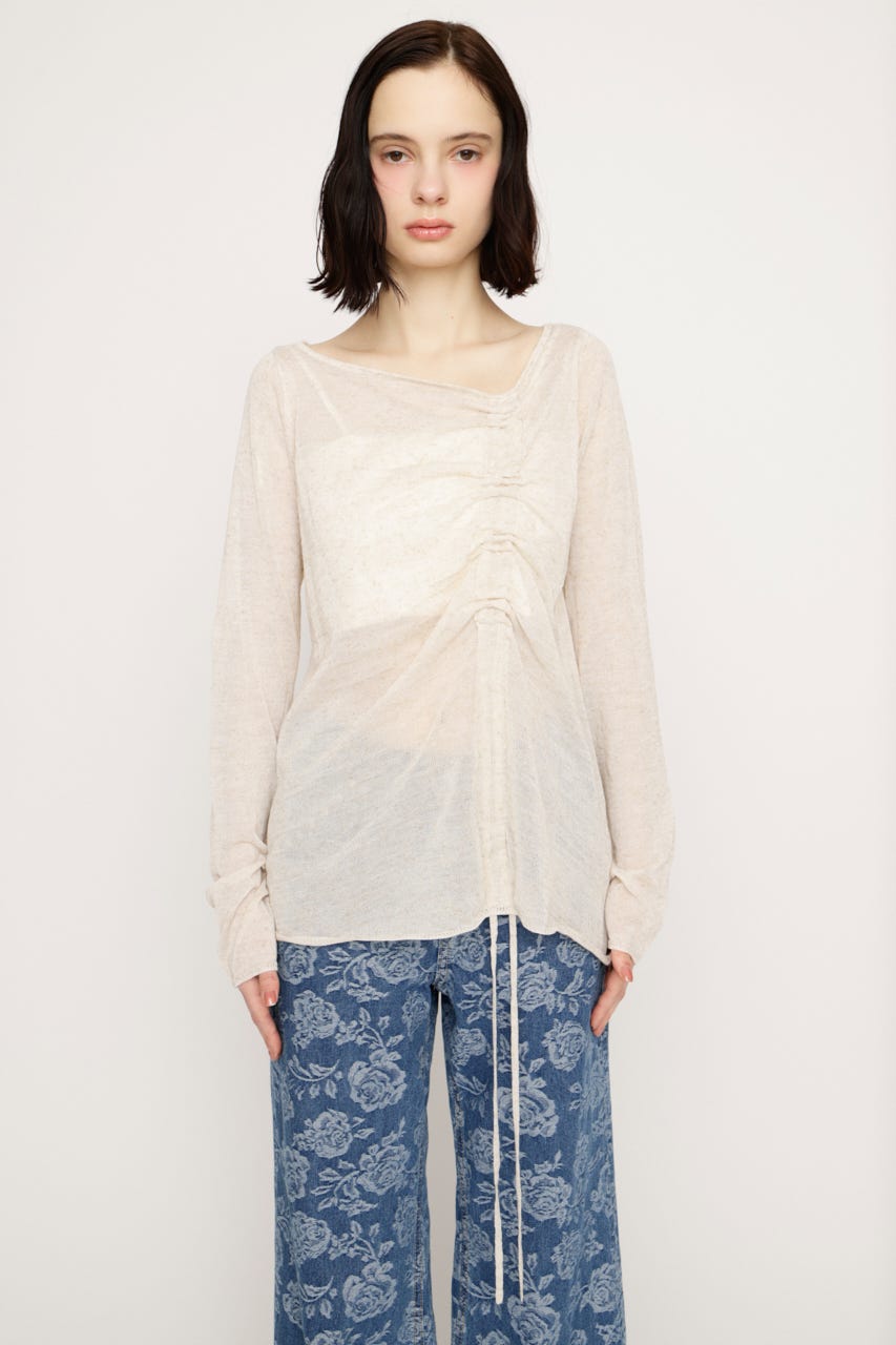SHEER KNIT トップス IVOY FREE