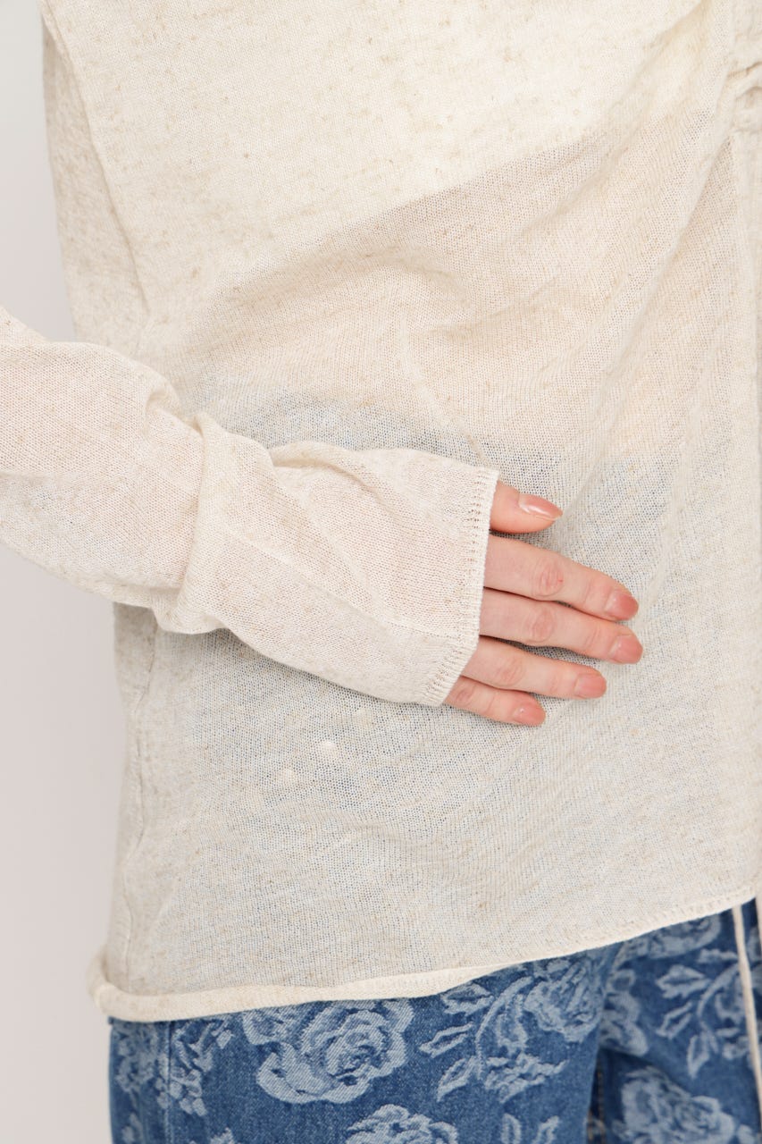 SHEER KNIT トップス IVOY FREE