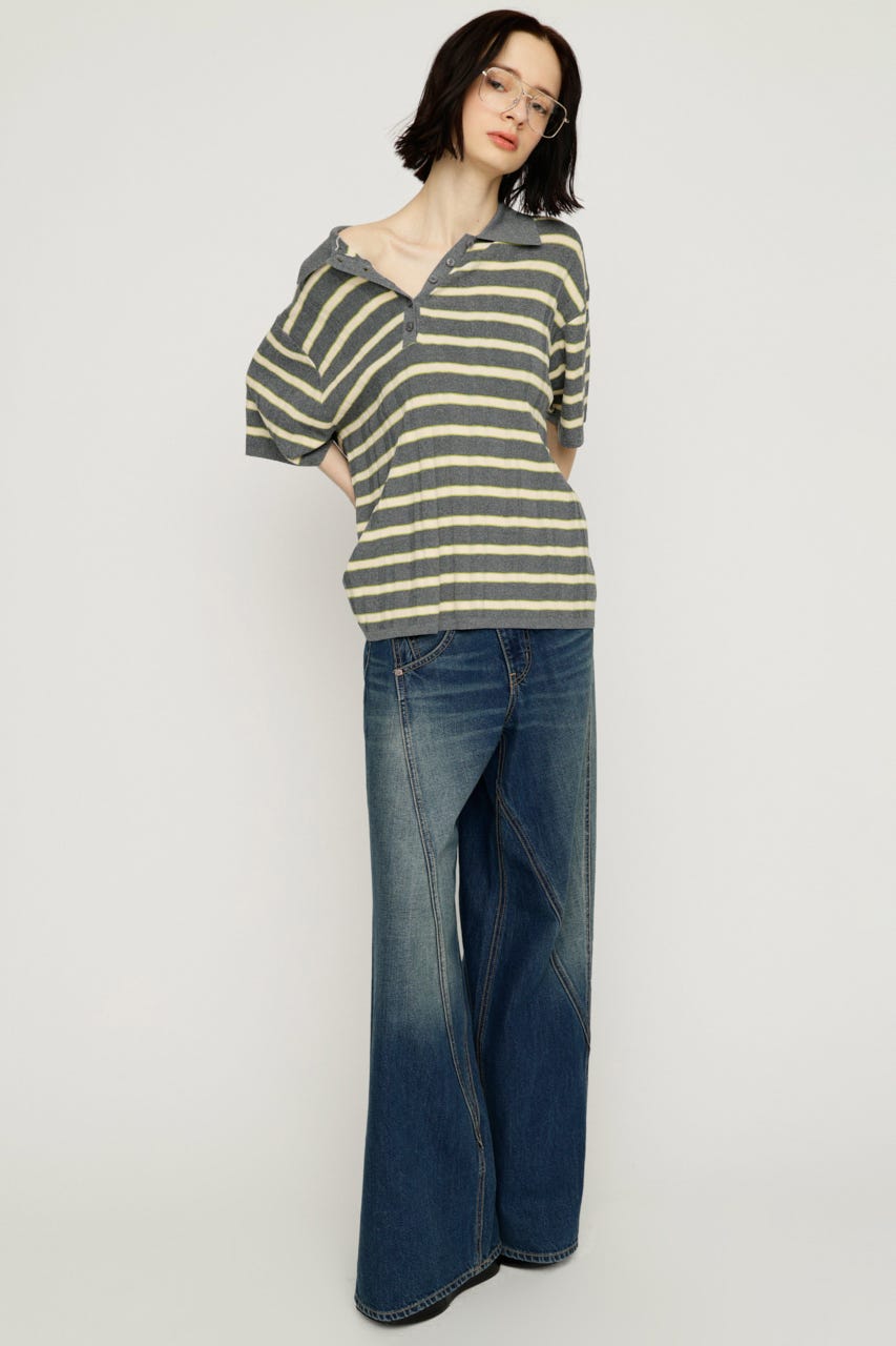 【1BUY5％OFF】HG KNIT COLLAR トップス M/GRY FREE