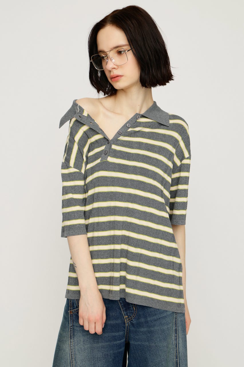 【1BUY5％OFF】HG KNIT COLLAR トップス M/GRY FREE
