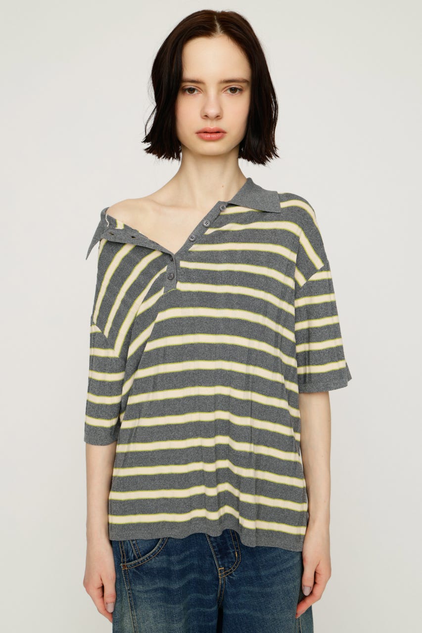【1BUY5％OFF】HG KNIT COLLAR トップス M/GRY FREE