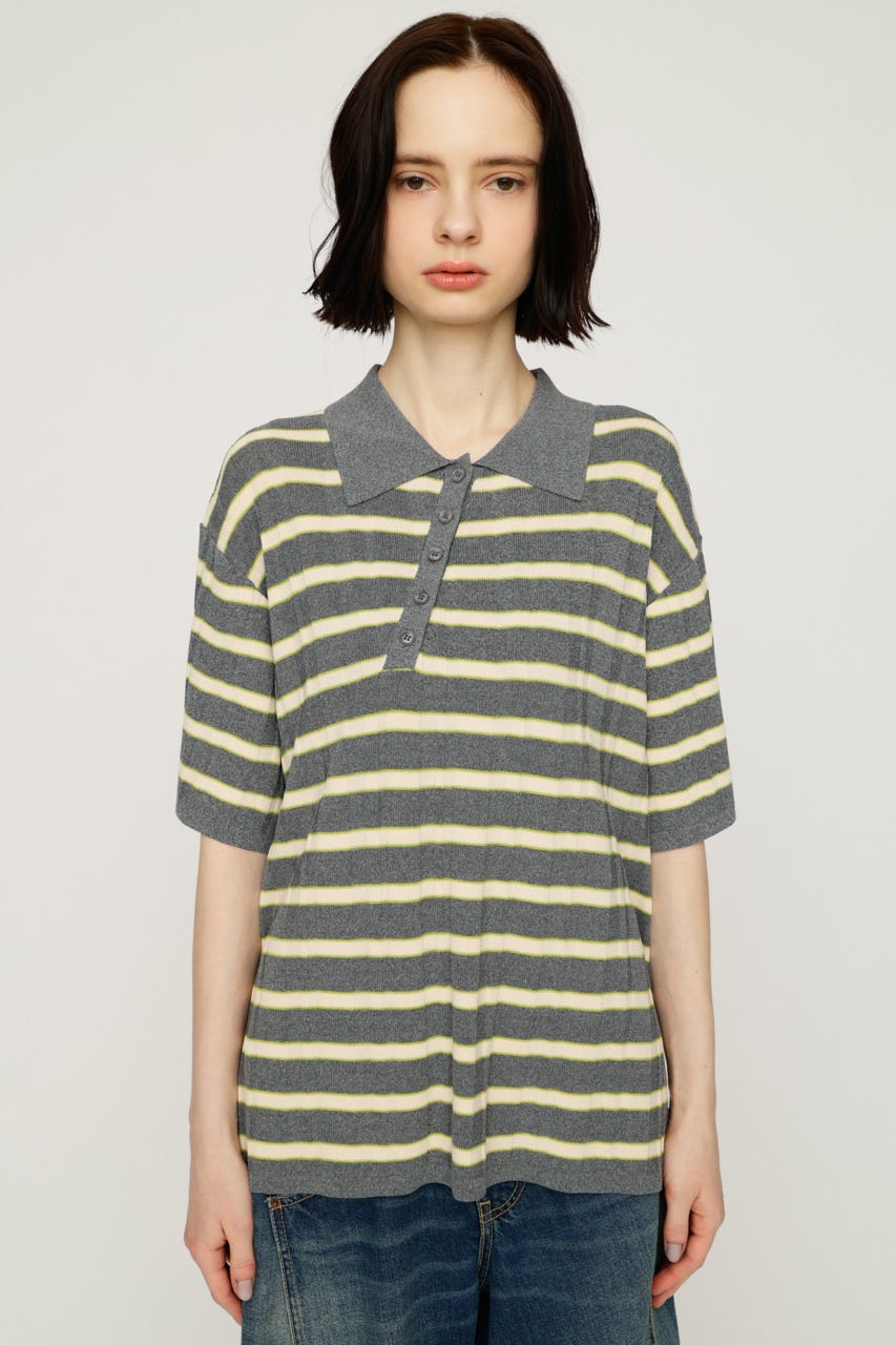 【1BUY5％OFF】HG KNIT COLLAR トップス M/GRY FREE
