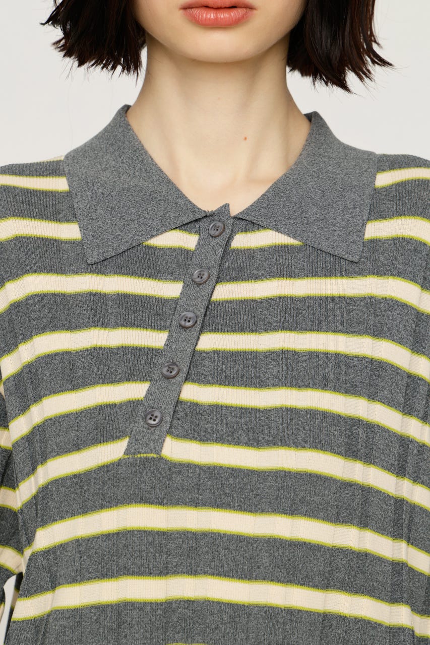 【1BUY5％OFF】HG KNIT COLLAR トップス M/GRY FREE