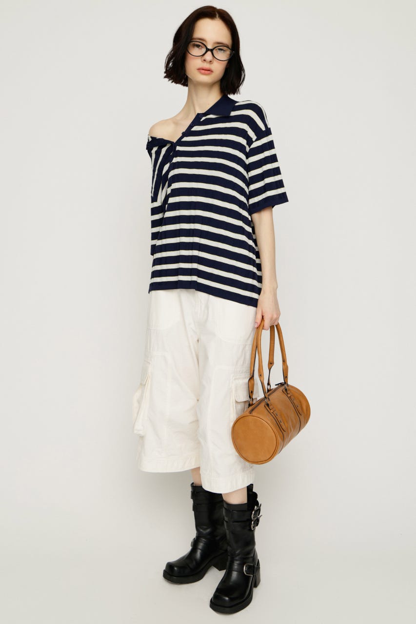 【1BUY5％OFF】HG KNIT COLLAR トップス M/NVY FREE