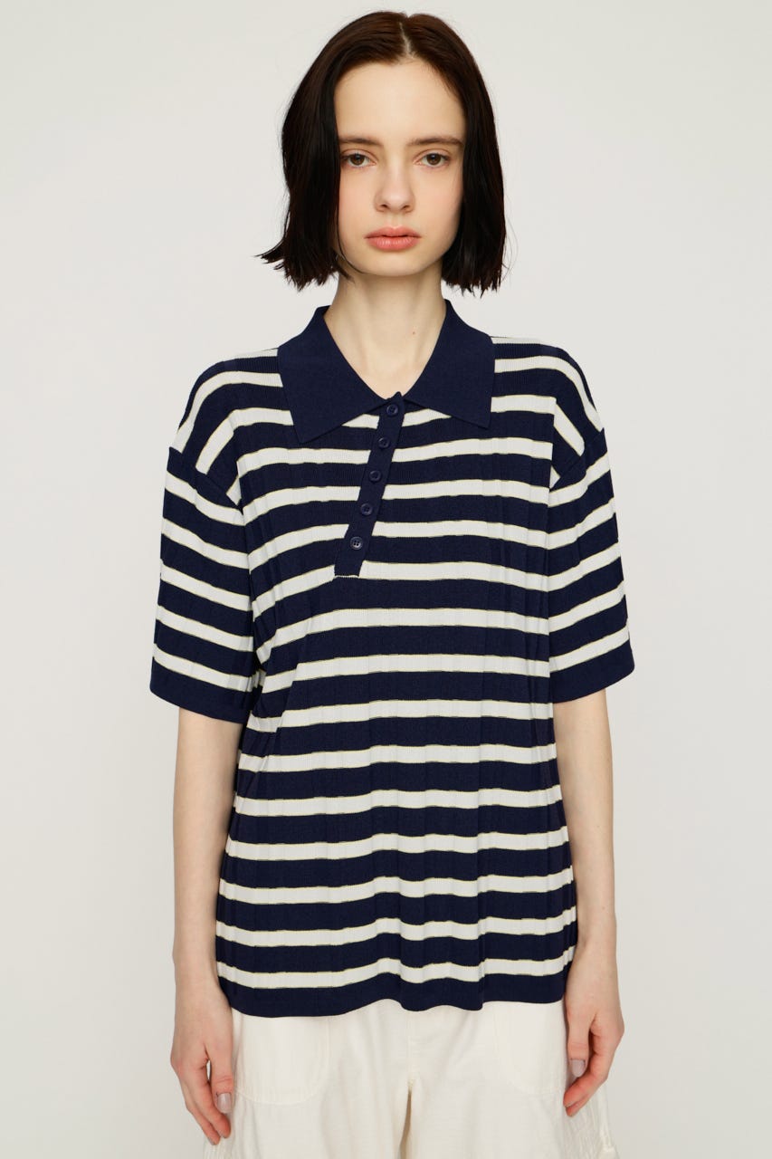【1BUY5％OFF】HG KNIT COLLAR トップス M/NVY FREE