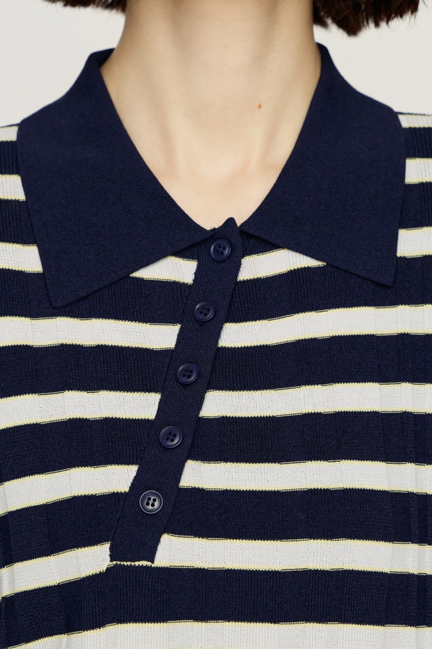 【1BUY5％OFF】HG KNIT COLLAR トップス M/NVY FREE