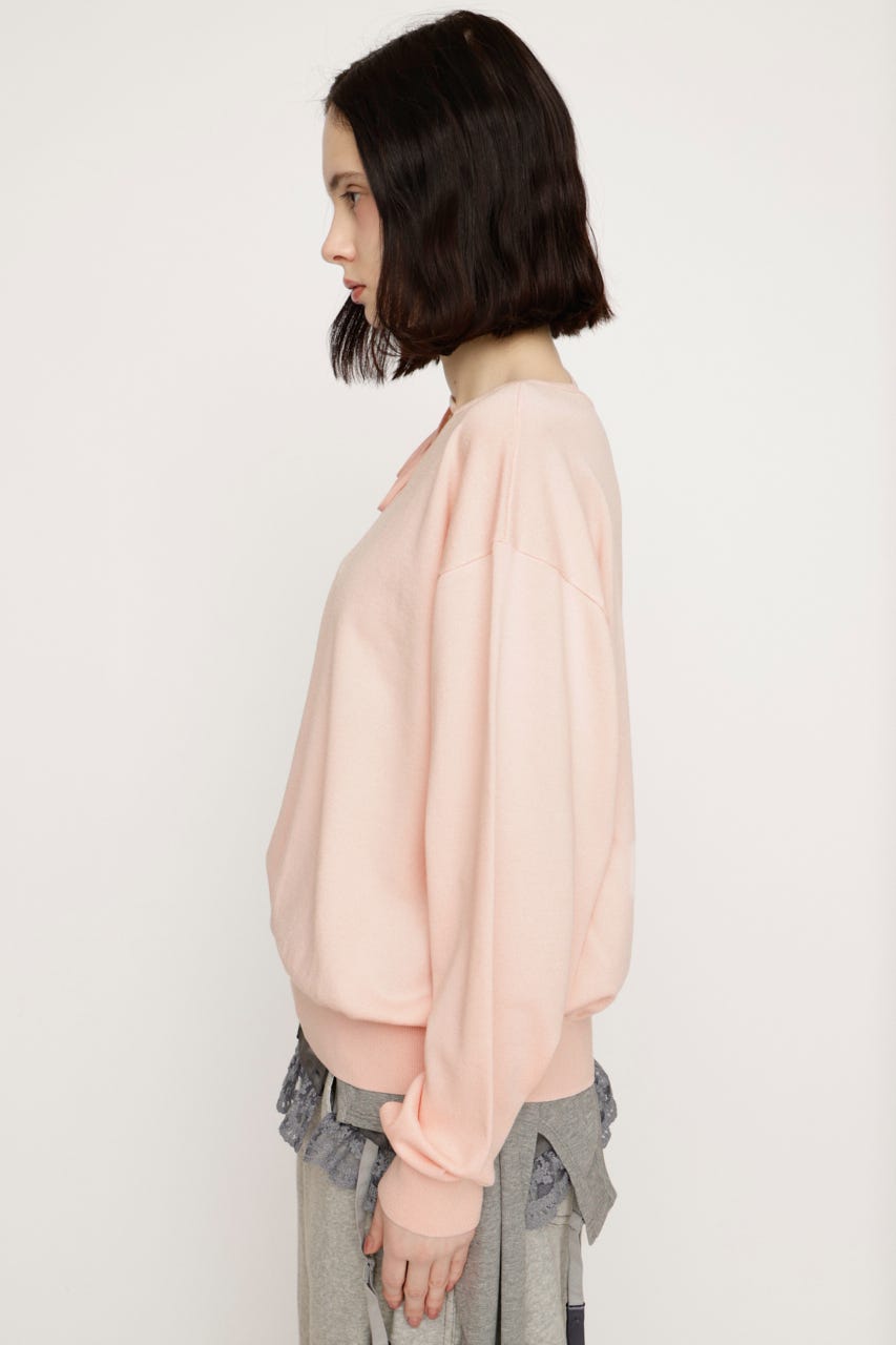 ASYMMETRY NECK LOOSE トップス L/PNK FREE