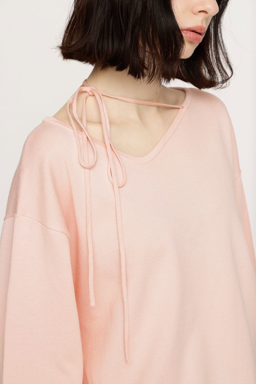 ASYMMETRY NECK LOOSE トップス L/PNK FREE