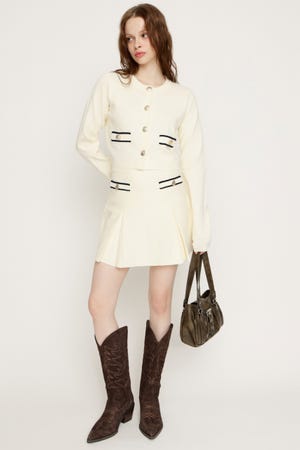 MILANO RIB BOX PLEATS ショートスカート