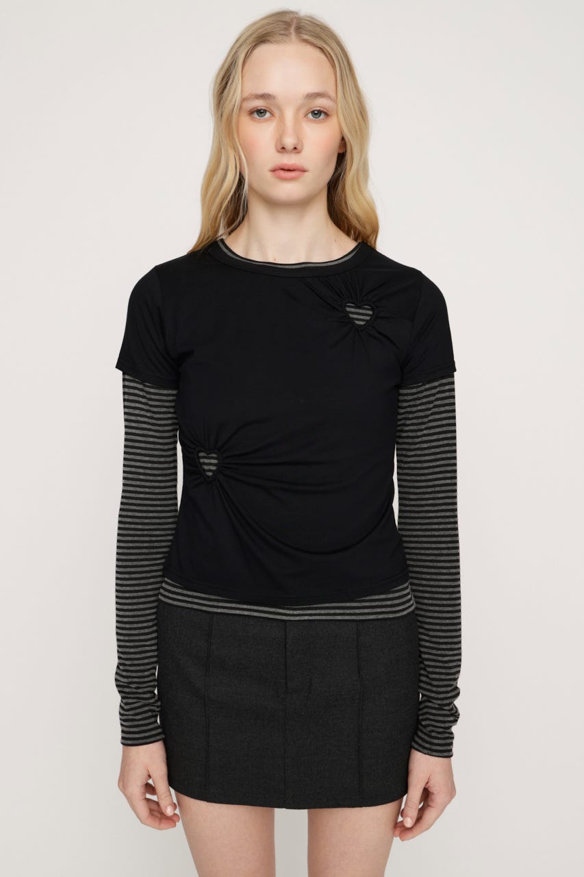 HEART HOLE 2P トップス M/BLK FREE