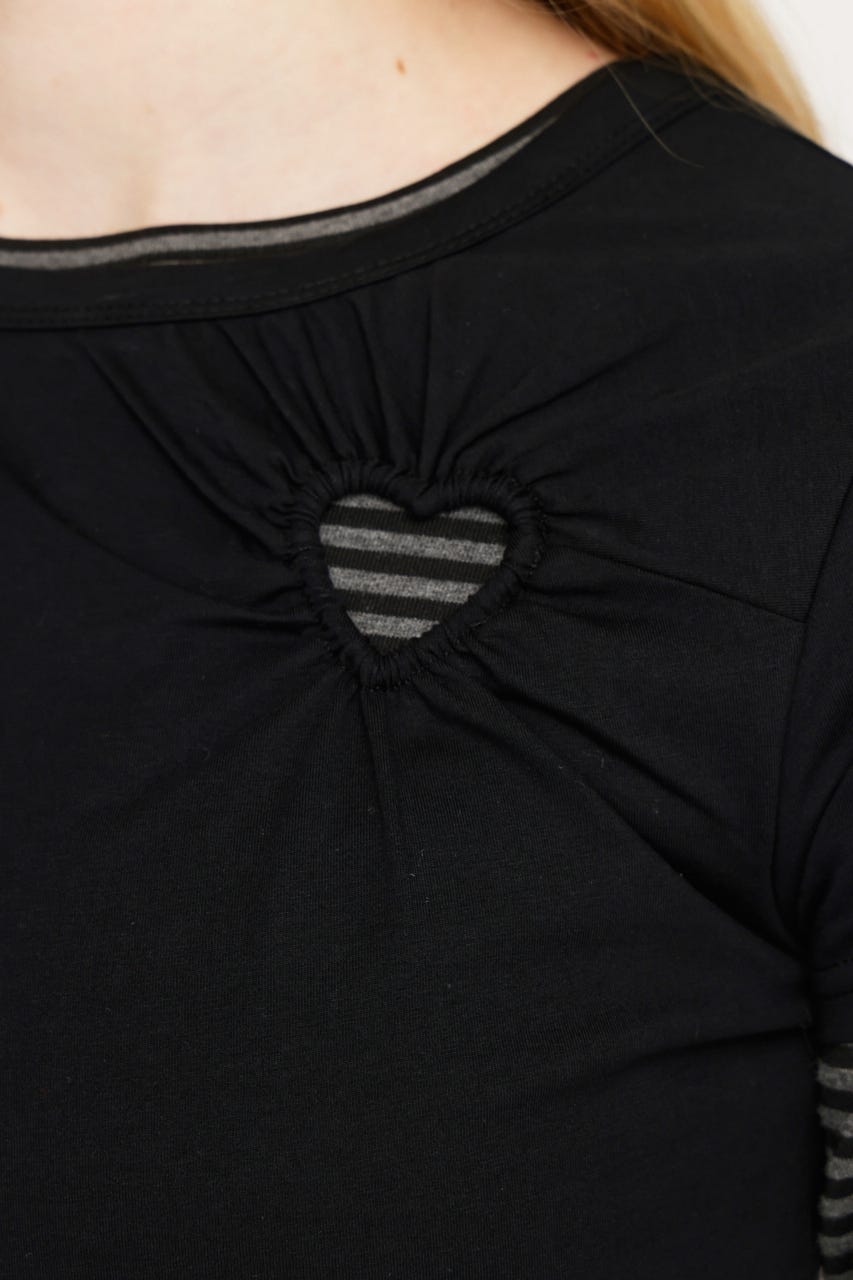 HEART HOLE 2P トップス M/BLK FREE