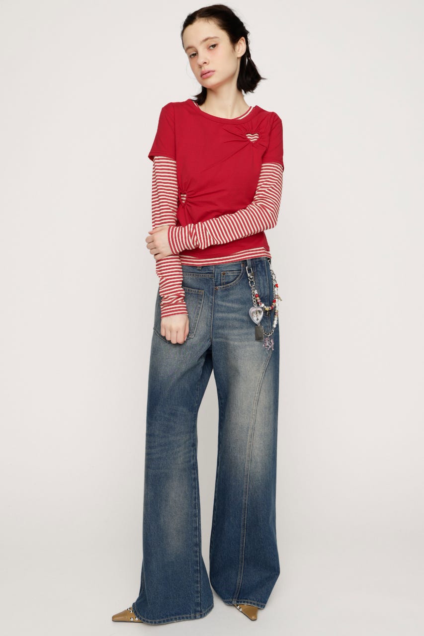 HEART HOLE 2P トップス M/RED FREE