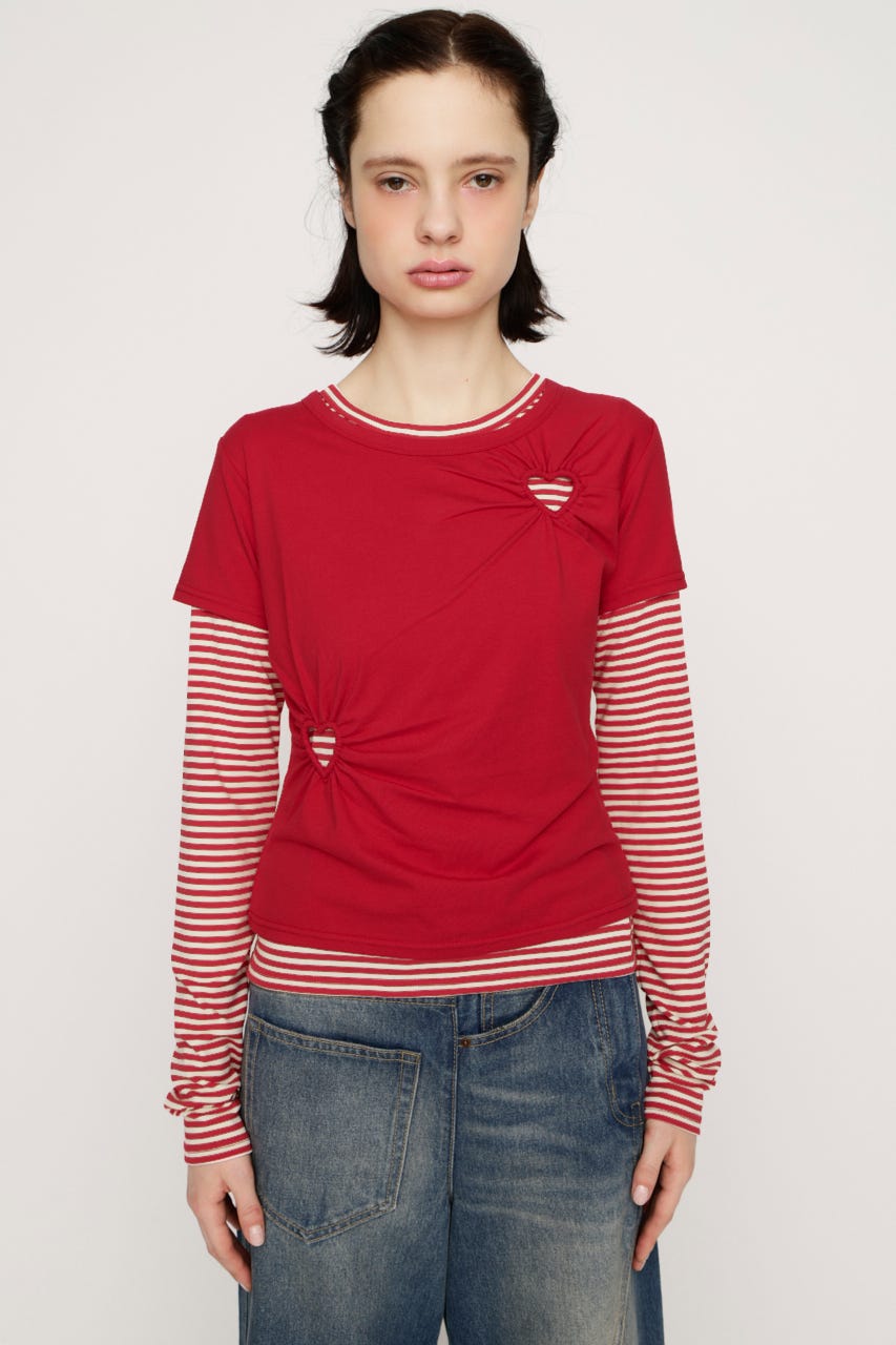 HEART HOLE 2P トップス M/RED FREE