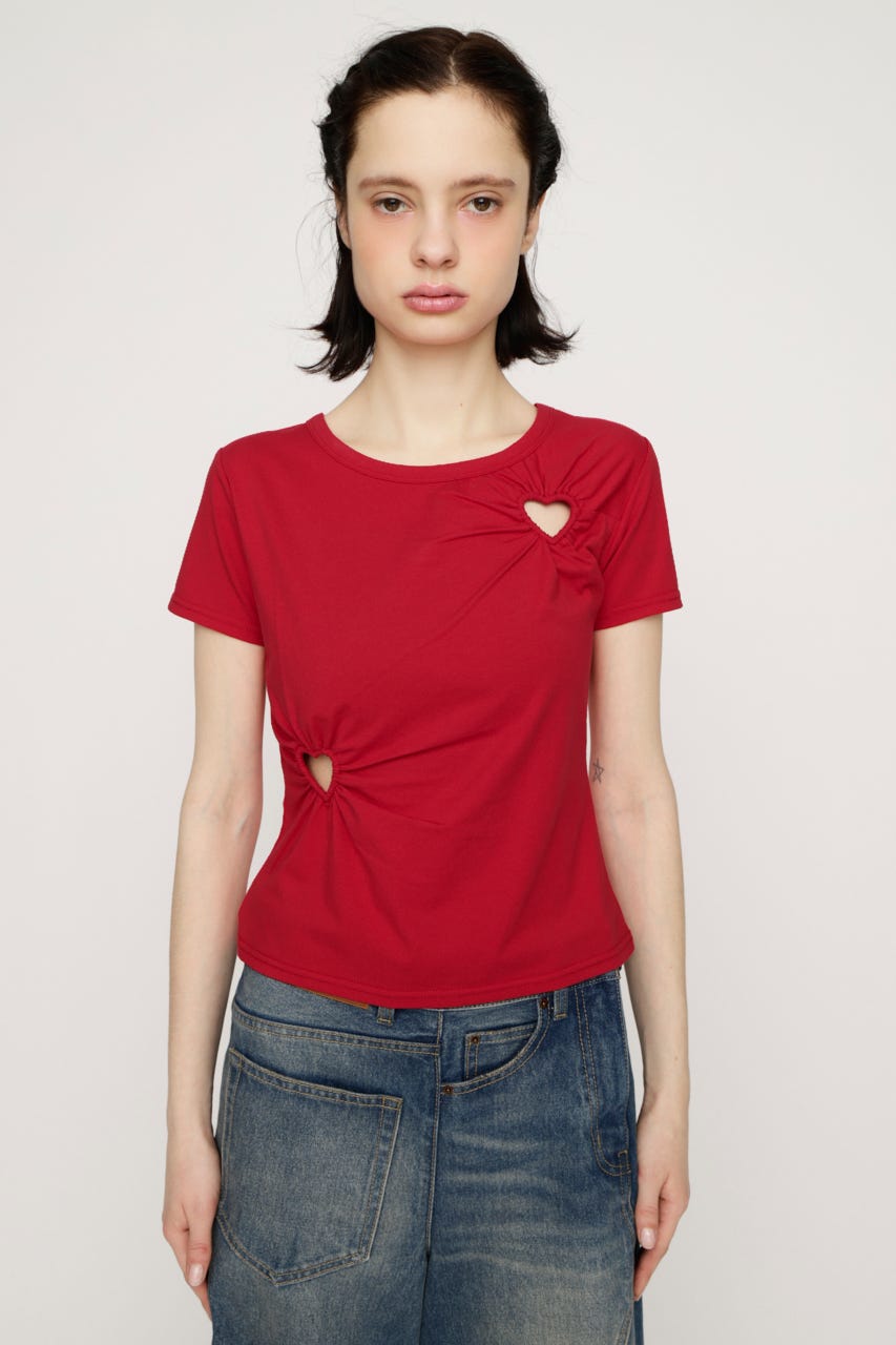 HEART HOLE 2P トップス M/RED FREE
