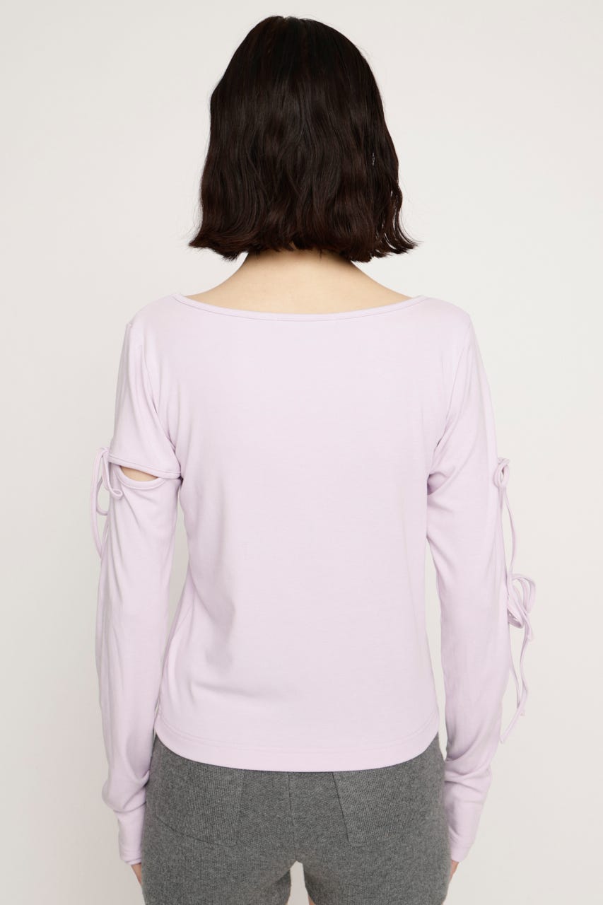 CUT OUT RIBBON トップス L/PUR FREE