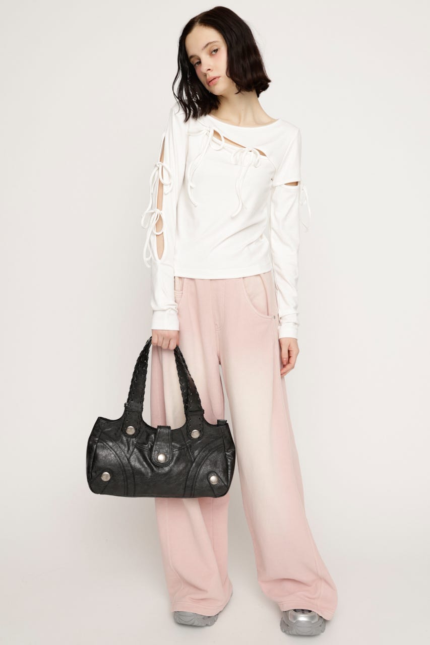 CUT OUT RIBBON トップス O/WHT FREE