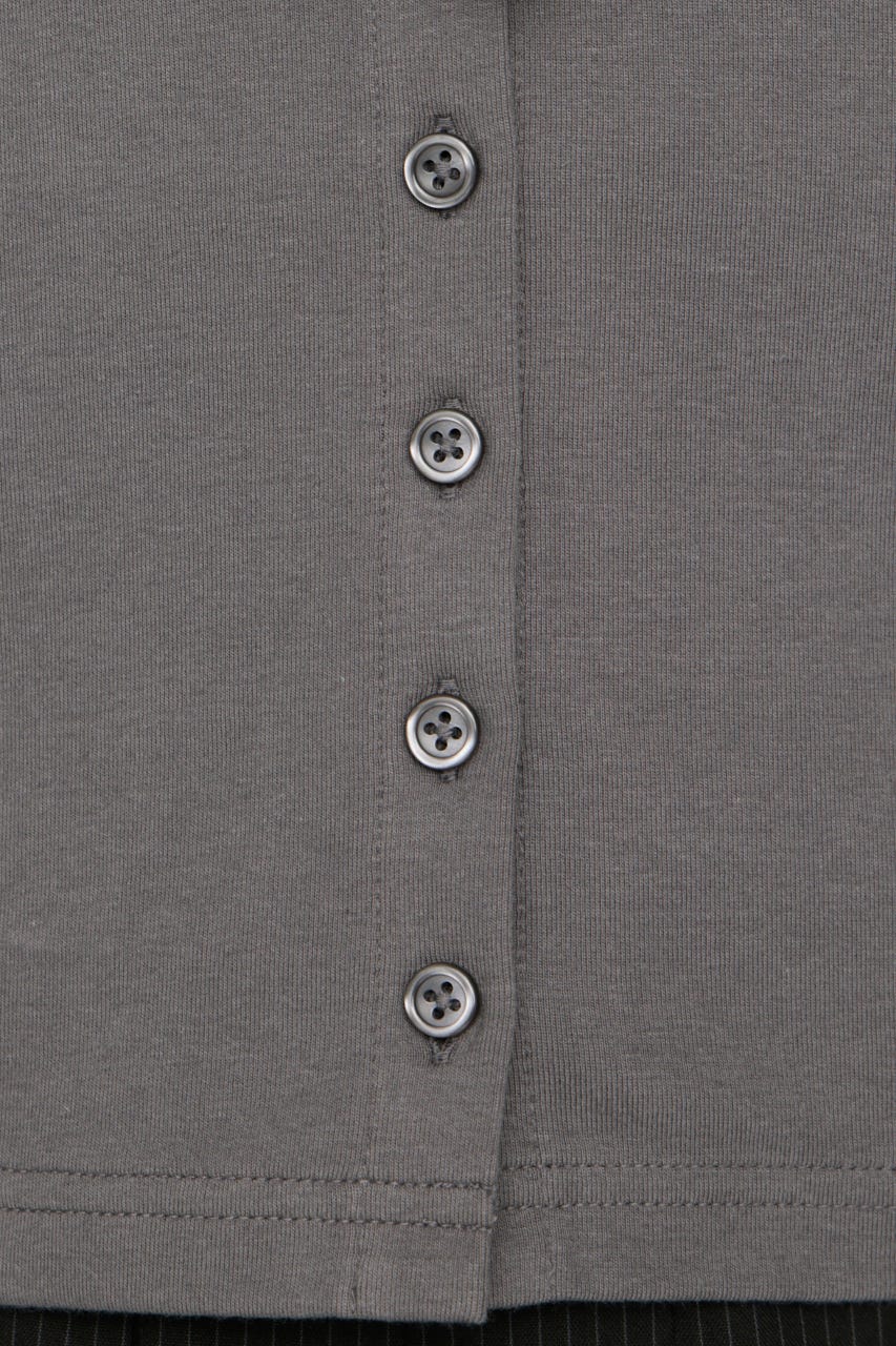 FRONT BUTTON TIE トップス GRY FREE