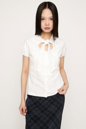 FRONT BUTTON TIE トップス